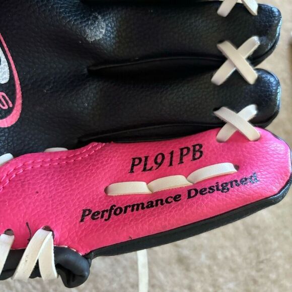 Rawlings PL91PB 9” Performance Designed Pink & Black RHT Ball Glove - Picture 3 of 10